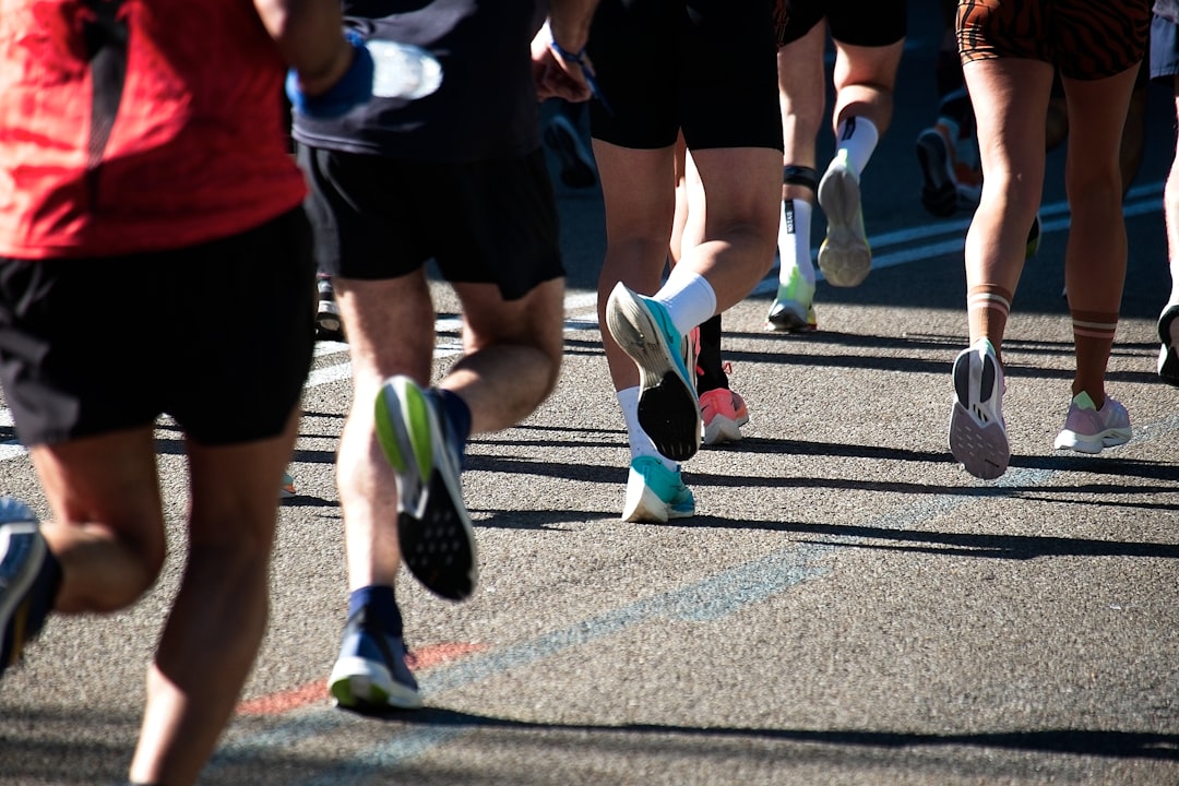 A group of runners at Kallang waterfront taking part in Singapore running events in September