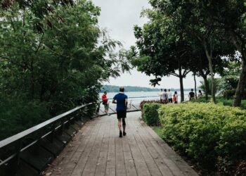 A runner training along East Coast Park as part of the Singapore running season before Formula 1 weekend