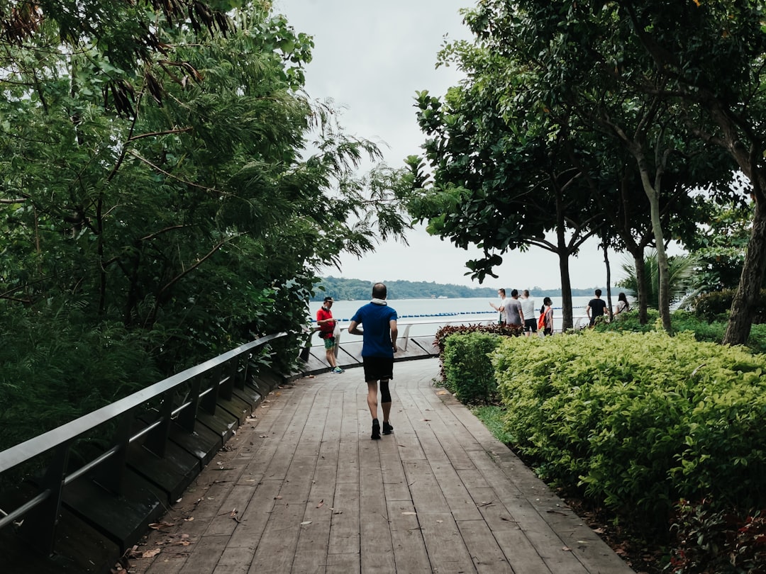 A runner training along East Coast Park as part of the Singapore running season before Formula 1 weekend